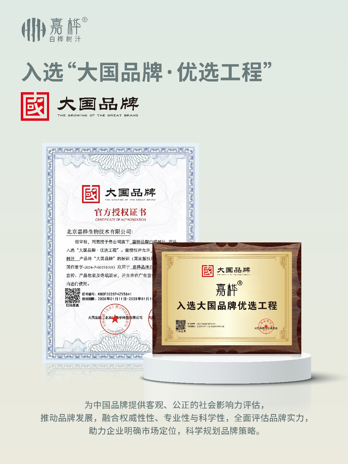 入选“大国品牌·优选工程“